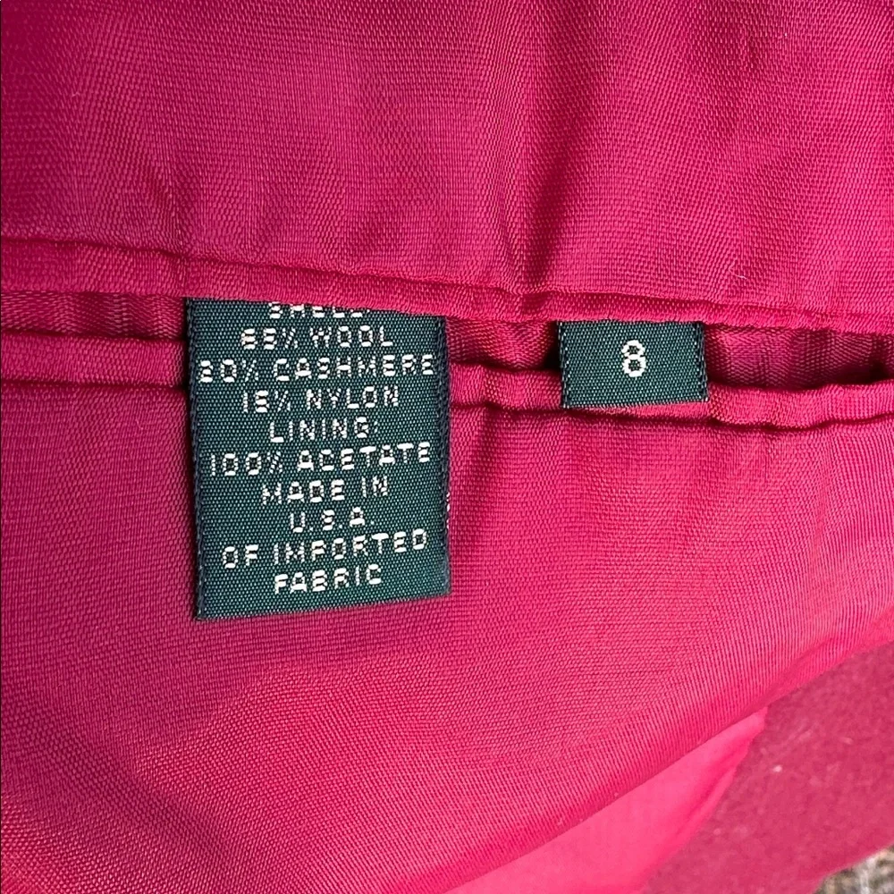 J. Crew Vintage Wool Cashmere Blend One Button Blazer Jacket in Deep Red Size 8
